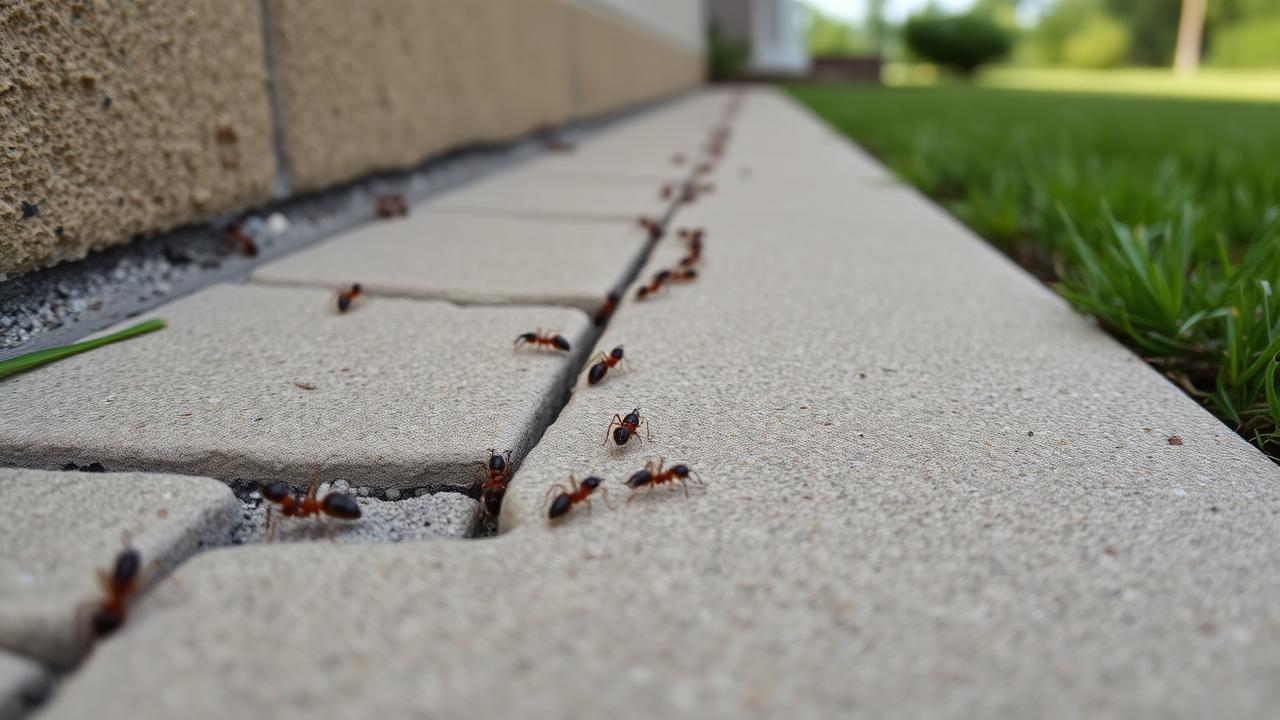 Ant trail along a kitchen counter edge in a Utah home in Midvale, Utah